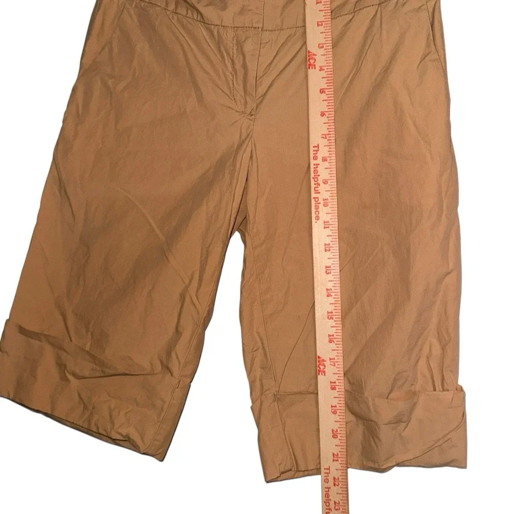 Tommy Hilfiger Womens Tan Bermuda Shorts‎ Cuffed Back Flap Pockets Size 8